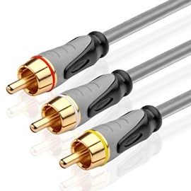 Dual Rca Composite Audio Cables, 15Ft