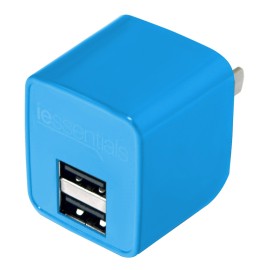 Iessential 2.4-Amp Dual Usb Wall Charger (Blue)