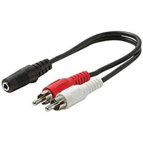 Male 3.5Mm Stereo To 2 Female Rcas Y-Splitter Cable, 6"