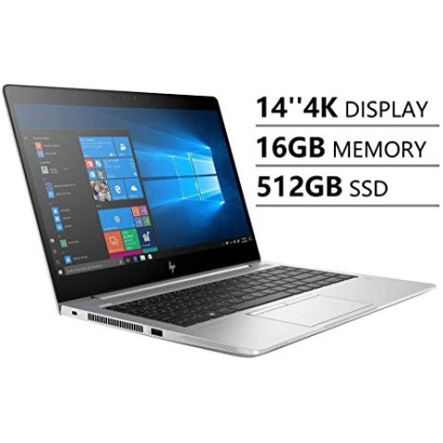 HP EliteBook 840 G5 14" Ultra HD UHD 4K (3840×2160) Business Laptop (Intel Quad-Core i7-8550U, 16GB DDR4 RAM, 512GB NVMe M.2 SSD) Backlit, Fingerprint, Type-C, Thunderbolt 3, Windows 10 Pro 64-bit