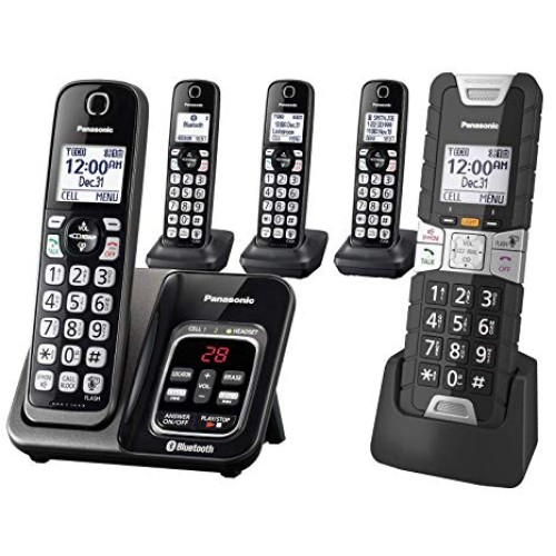 Panasonic Cordless Phone with Link2Cell, Includes 5 Handsets