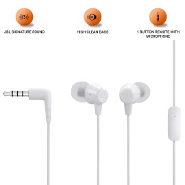 JBL C50HI Earphones Wired (White)