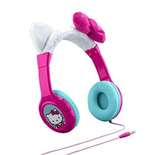 eKids - Hello Kitty Wired Stereo Headphones - White/Pink/Blue