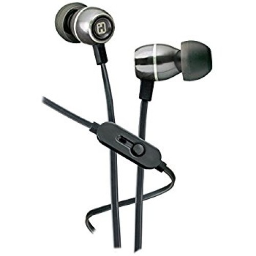 iHome Noise-Isolating Metal Earbuds with Microphone (Gunmetal)