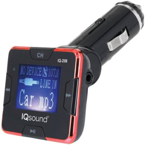 Supersonic IQ Wireless FM Transmitter with 1.4” Display (Red)