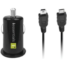 Iessentials USB Car Charger with Micro & Mini Cables