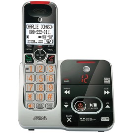 AT&T 1-Cordless Handset DECT 6.0 Expandable Phone System for Landline, Answering System, Audio Assist®, Big Buttons, Large Text, and Caller ID
