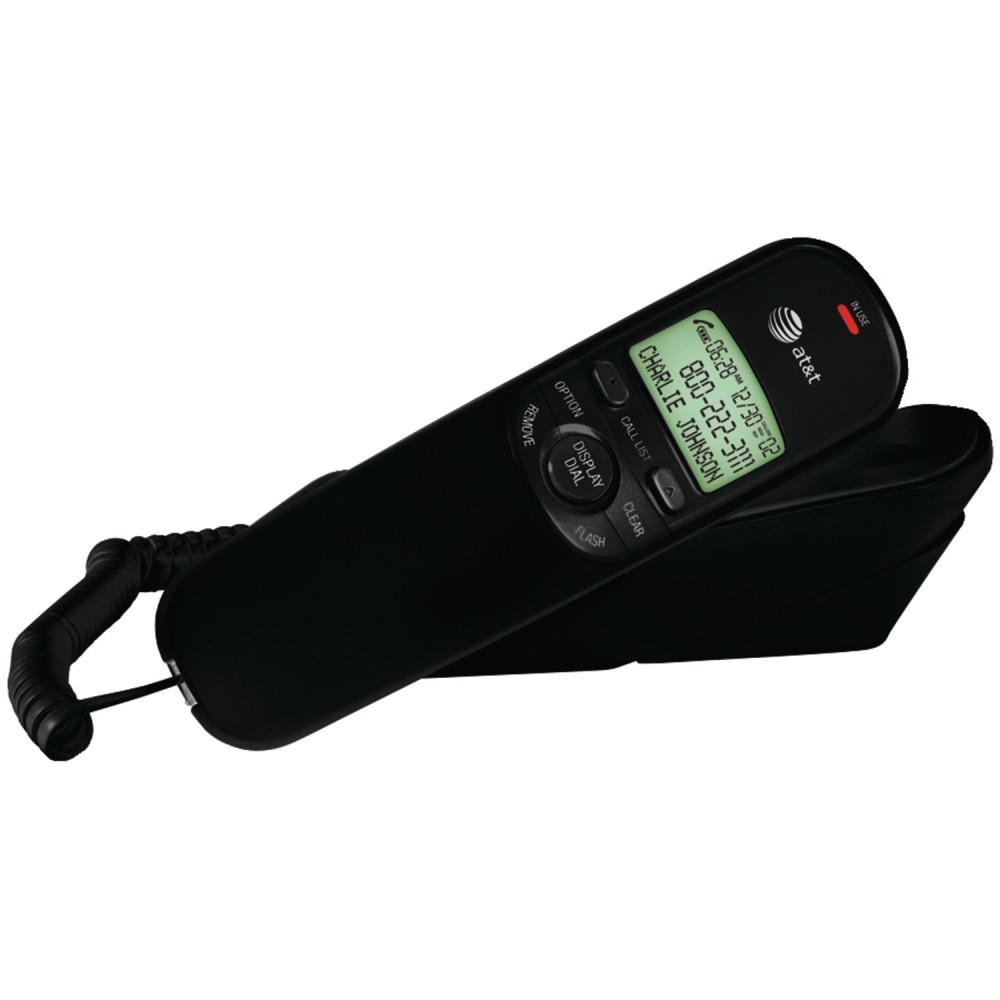 Corded Trimline Phone With Caller Id (Black)