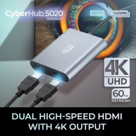Adesso USB-C to Dual-HDMI Adapter