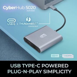 Adesso USB-C to Dual-HDMI Adapter