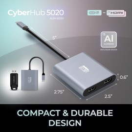 Adesso USB-C to Dual-HDMI Adapter