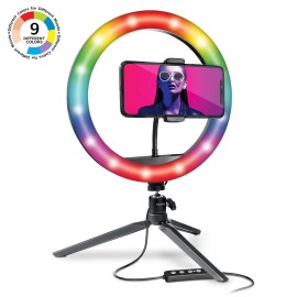 Bower WA-RGB10TT 10-in. RGB Selfie Desktop Ring Light Studio Kit