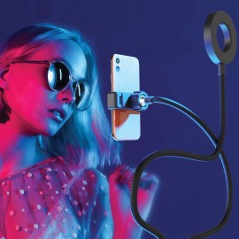 Bower 24-In. Flexible White and RGB Ring Light with Smartphone Holder
