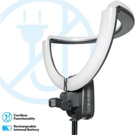 Bower Wireless Creator Collapsible 12-In. White and RGB Ring Light, Black