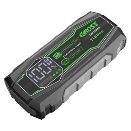 CAROSS T18 Pro Portable Car Jump Starter and USB Power Bank with 1,500-Amp Peak, Advanced Protection Jumper Clamps, LED Light, and QC Fast Charger