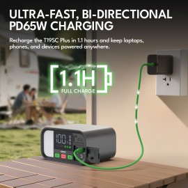 CAROSS T19SC Plus Portable Car Jump Starter and USB Power Bank with 2,000-Amp Peak, 12V Port, Smart Connect™ Jumper Clamps, Light, PD Fast Charger