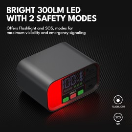 CAROSS T19SC Portable Car Jump Starter and USB Power Bank with 1,600-Amp Peak, Smart Jumper Clamps, LED Light, and PD Fast Charger