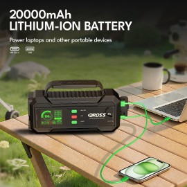 CAROSS T32SC Portable Car Jump Starter and USB Power Bank with 2,000-Amp Peak, Smart Jumper Clamps, LED Light, IP65, and PD Fast Charger