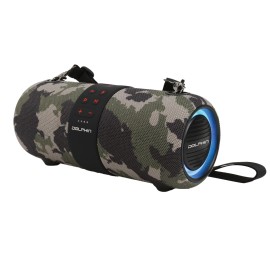 Dolphin Audio LX-60 Waterproof Portable Bluetooth Speaker with Accent Lights and FM Radio, Camouflage