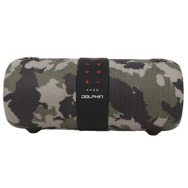 Dolphin Audio LX-60 Waterproof Portable Bluetooth Speaker with Accent Lights and FM Radio, Camouflage