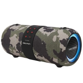 Dolphin Audio LX-60 Waterproof Portable Bluetooth Speaker with Accent Lights and FM Radio, Camouflage
