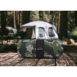 Dolphin Audio LX-60 Waterproof Portable Bluetooth Speaker with Accent Lights and FM Radio, Camouflage
