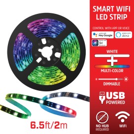 Energizer Connect Smart Wi-Fi Dimmable Bright White And Multicolor Led Light Strip, 6.56 Feet