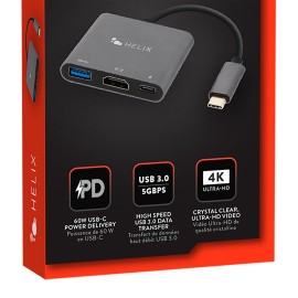 HELIX 3-in-1 USB-C® Adapter Hub with USB-C®, USB-A, and HDMI® Ports
