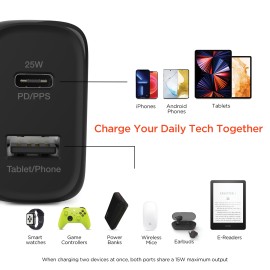 Hypergear Speedboost 25-Watt Pd Dual-Output Usb-C Wall Charger Kit
