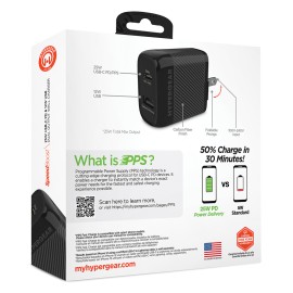 HyperGear SpeedBoost 25-Watt PD Dual-Output USB Wa..