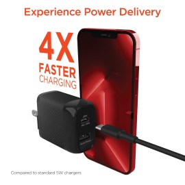 HyperGear® SpeedBoost 25-Watt PD Dual-Output USB Wall Charger