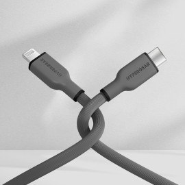 HyperGear USB-C to Lightning 10-Ft. Charge and Sync Flexi Pro Soft-Touch Silicone Fast Charge Cable, for Smartphones and Tablets (Gray)
