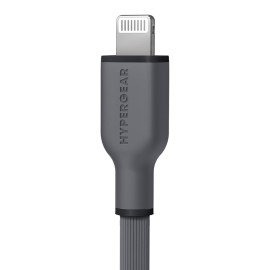 HyperGear USB-C to Lightning 10-Ft. Charge and Sync Flexi Pro Soft-Touch Silicone Fast Charge Cable, for Smartphones and Tablets (Gray)