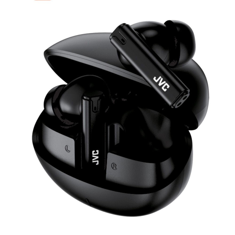 JVC TWS Bluetooth In-Ear Ultra-Compact Earbuds with Mic with Charging Case, up to 28 Hours Play Time, HA-D6T (Black)