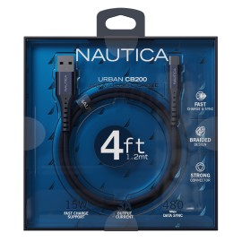 Nautica 4-Ft. 15-Watt USB-A to USB-C Cable, Urban CB200 (Navy)