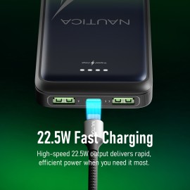 Nautica TURAN PB Dual-USB Hi-Speed Portable Power Bank, UCCPB0703 (10kmAh)