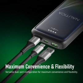 Nautica TURAN PB Dual-USB Hi-Speed Portable Power Bank, UCCPB0703 (10kmAh)