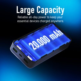 Nautica TURAN PB Dual-USB Hi-Speed Portable Power Pack with Digital Power Display, UCCPB1103 (20kmAh)
