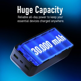 Nautica TURAN PB Dual-USB Hi-Speed Portable Power Pack with Digital Power Display, UCCPB1203 (30kmAh)