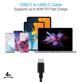 Naztech 20-Watt Power Delivery USB-C® Wall Charger and USB-C® to USB-C® 4-Foot Cable