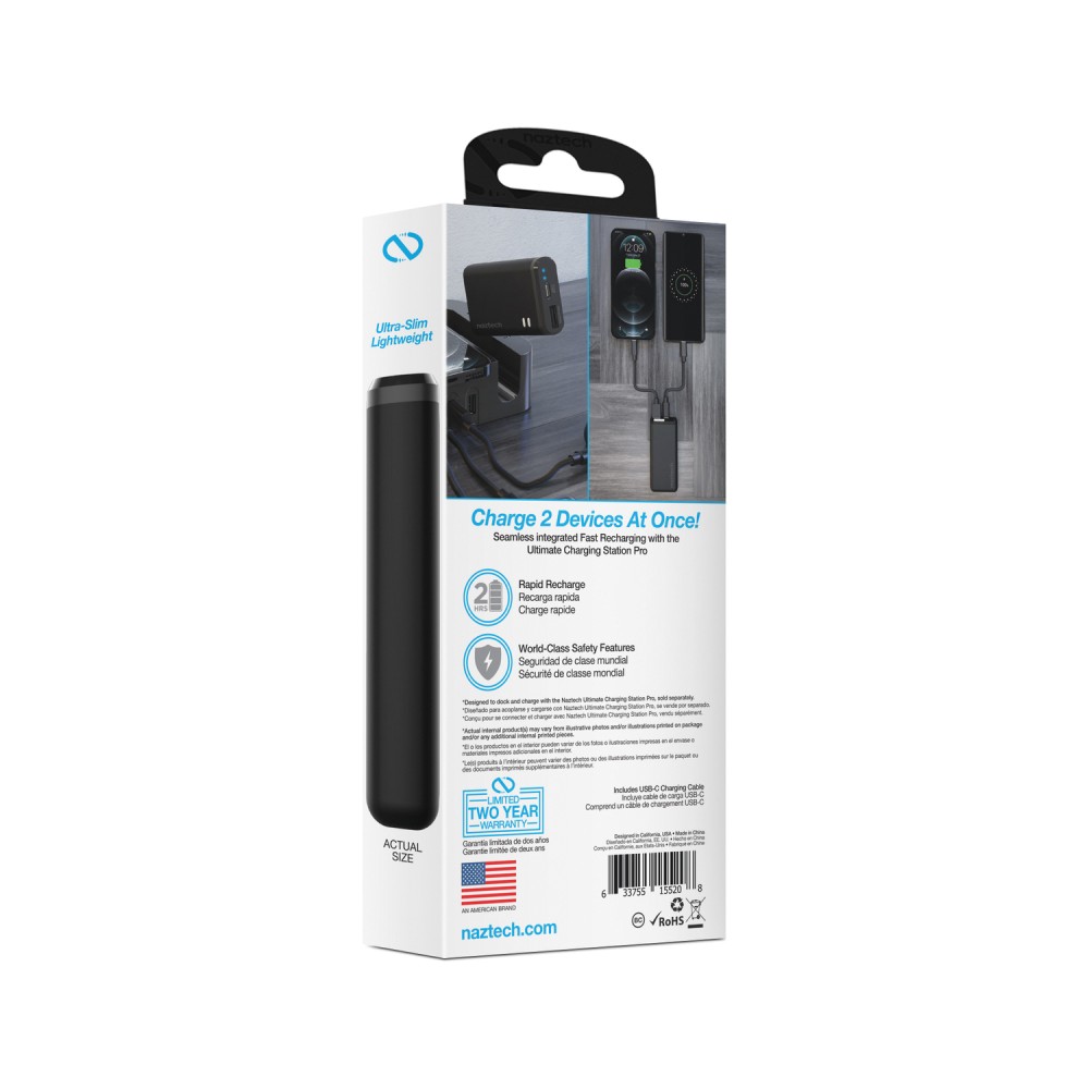 4,000 MAH DUAL OUTPUT USB-C® AND USB PORTABLE POWER BANK