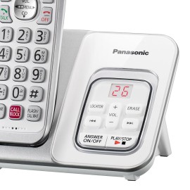 Panasonic Expandable Cordless Phone System for Landline, Digital Answering System, Caller ID, Call Blocker, and Large Buttons (2 Handset)
