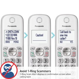 Panasonic® KX-TGD83x Series DECT 6.0 Corded Cordless Phone with Answering Machine, White (2 Handset)