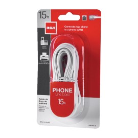 RCA White Phone Line Cord 15ft