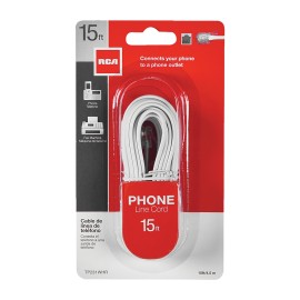 RCA White Phone Line Cord 15ft