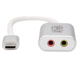 Tripp Lite by Eaton USB-C to 3.5-mm Stereo Audio Adapter, Silver, U437-002