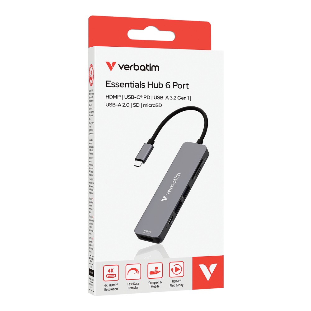 Verbatim® USB-C® Essentials 6-Port Hub, 32156