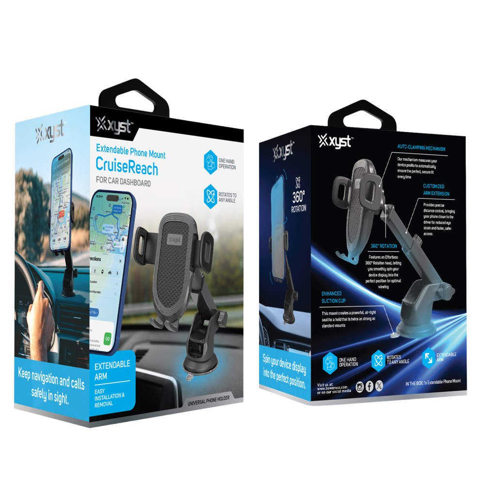 XYST CruiseReach Extendable Phone Mount for Car Dashboard
