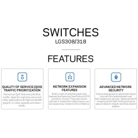 Linksys Smart LGS308 - Switch - managed - 8 x 10/100/1000 - desktop - AC 100/230V