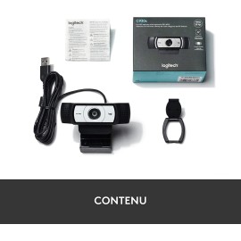 Logitech C930-E Business Webcam, Full HD 1080p/30fps Video Calling, Light Correction, Autofocus, 4X Zoom, Privacy Shade, Works with Skype Business, WebEx, Lync, Cisco, PC/Mac/Laptop/Macbook/Chrome